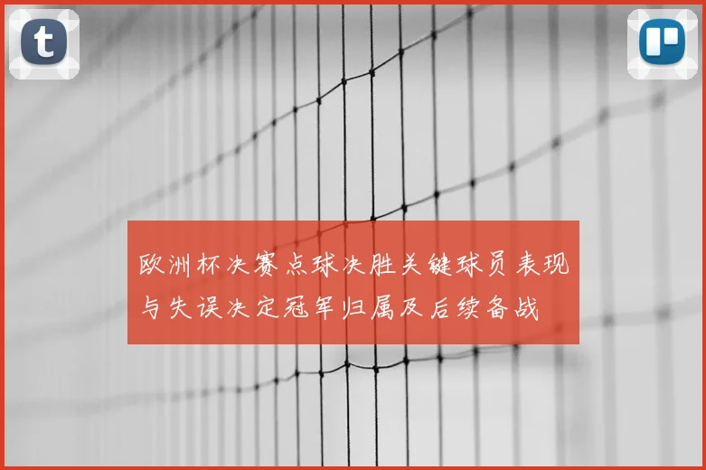 欧洲杯决赛点球决胜关键球员表现与失误决定冠军归属及后续备战